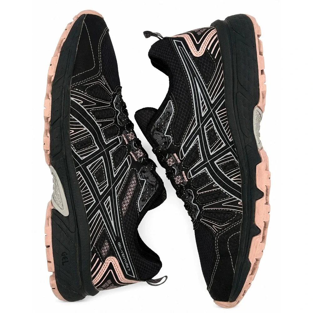 ASICS Gel-Venture 7 Womens Size 8 Black Athletic Trail Running Sneakers 1012A983